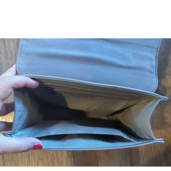 Badgley Mischka Gray Medium Purse w/ Long Strap & Short Handle NWOT Chain Accent - Picture 11 of 16